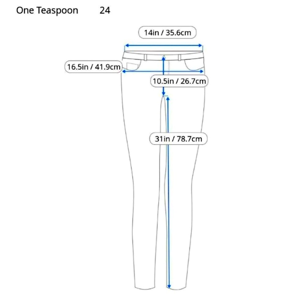❌SOLD❌ ONE TEASPOON Runaways Ultra Light Wash Skinny Leg Jeans - Size 24. - Picture 13 of 14